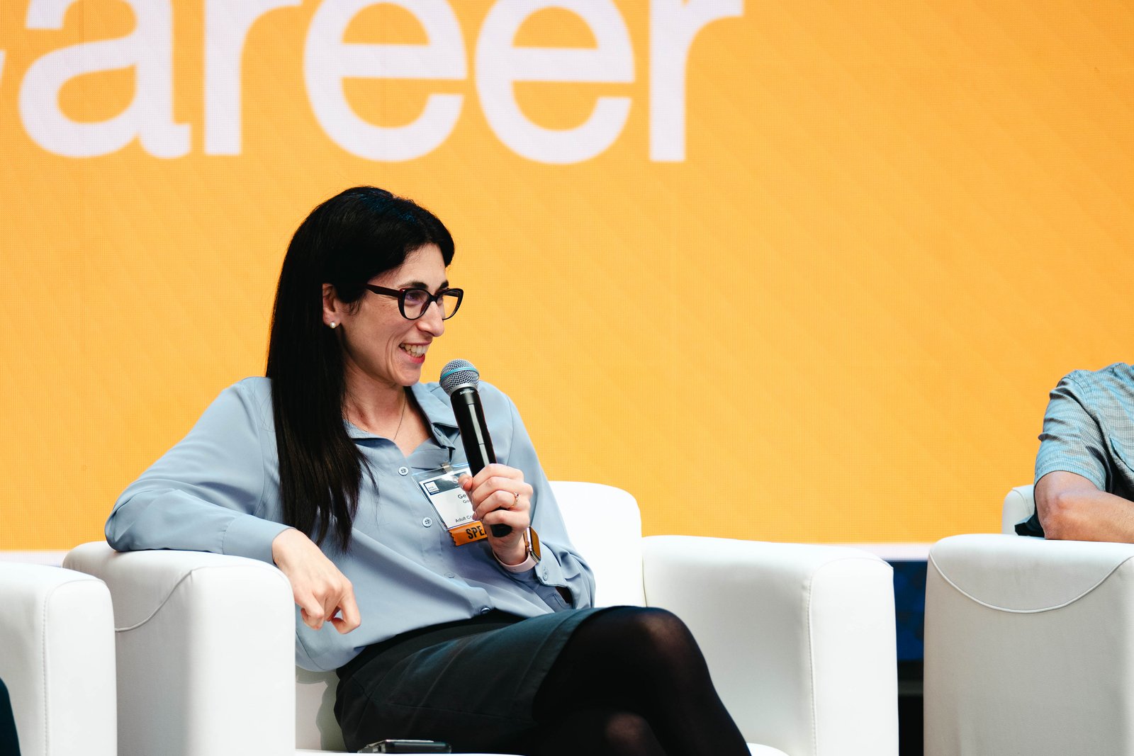 A panelist speaking at an Atlas Circle Network event